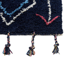 CORUM - Laagpolig vloerkleed - Zwart - 160 x 230 cm - Katoen