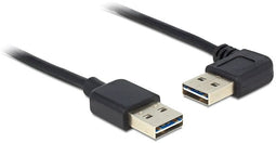 Delock 3m USB 2.0 A m/m 90° - Easy-USB connector - Zwart