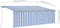 vidaXL - Luifel - handmatig - uittrekbaar - met - rolgordijn - LED - 4x3 - m - blauw - wit