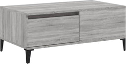 vidaXL - Salontafel - 90x50x36,5 - cm - bewerkt - hout - grijs - sonoma