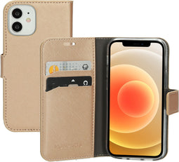 Mobiparts iPhone 12 Mini - Wallet Case - Saffiano motief - Koper