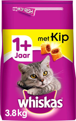 Whiskas 1+ Adult Katten Droogvoer - Kip - 3,8 kg
