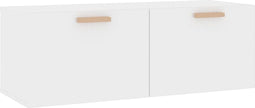 vidaXL - Wandkast - 100x36,5x35 - cm - bewerkt - hout - hoogglans - wit