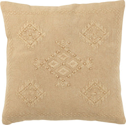 J-Line kussen Borduurwerk - katoen - beige