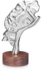 Decoratieve figuren Gezicht Zilverkleurig Hout Metaal 16,5 x 26,5 x 11 cm