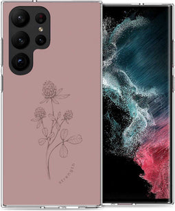 iMoshion Hoesje Geschikt voor Samsung Galaxy S23 Ultra Hoesje Siliconen - iMoshion Design hoesje - Roze / Floral Pink