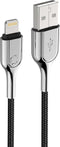 Cygnett Armoured Braided Lightning to USB-A Kabel 10cm - Zwart