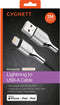 Cygnett Armoured Braided Lightning to USB Kabel 2m - Zwart