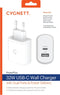 Cygnett Dual USB / USB-C Oplader Power Delivery 32W - Wit