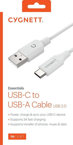 Cygnett Essentials USB-A naar USB-C Kabel 1 Meter - Wit