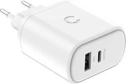 Cygnett PowerPlus 32W USB-C PD Dual Port Wall Charger EU - White