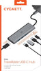 Cygnett Unite TravelMate USB-C naar HDMI / USB-A / USB-C / SD Card - 4K 100W PD Hub - Zwart