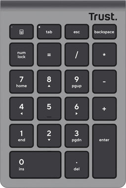 Trust Xalas - Draadloos Numeriek Toetsenbord - 22 Toetsen - Zilver
