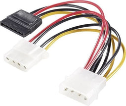 Renkforce RF-2926428 - Y-voedingskabel - 2x Molex KK Fan naar SATA - Geel Rood Zwart
