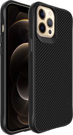 iMoshion Hoesje Geschikt voor iPhone 12 Pro Max Hoesje Shockproof - iMoshion Rugged Hybrid Carbon Case - Zwart