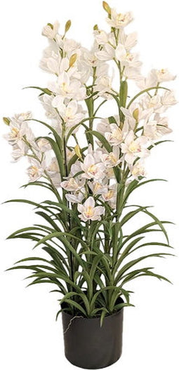 Cymbidium kunstplant 125 cm, wit