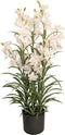Cymbidium kunstplant 125 cm, wit