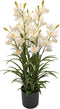 Cymbidium kunstplant 90 cm, wit