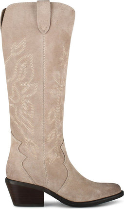 PS Poelman CILLY - Cowboylaarzen - Suède - Taupe - Maat 38