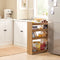 SoBuy Keukenrek 4-Laags - Opbergkast op wielen - Max. 20 kg - Bruin - 60 x 19 x 81 cm