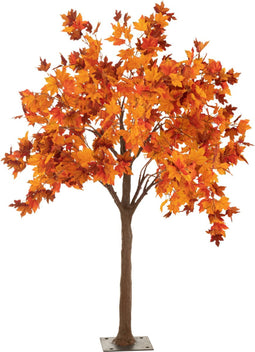 J-Line decoratie Boom Herfsbladeren - staal - bruin/oranje