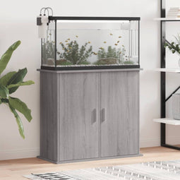 vidaXL - Aquariumstandaard - 81x36x73 - cm - bewerkt - hout - grijs - sonoma - eiken