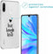iMoshion Hoesje Geschikt voor Huawei P30 Lite Hoesje Siliconen - iMoshion Design hoesje - Transparant / Zwart / Live Laugh Love