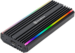 Silverstone MS13 - Externe behuizing - M.2 (PCI-e 3.0 x4 + SATA) - USB 3.2 type-C - Zwart