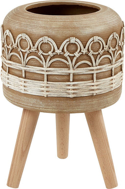 CYRTOMIUM - Bloempot - Lichtbruin - Magnesium