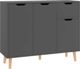vidaXL - Dressoir - 90x30x72 - cm - bewerkt - hout - grijs