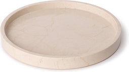 MOOISA - Marmer dienblad rond met rand beige - Tray Ø30cm - MOOISA - rond marmer dienblad - vierkant marmer dienblad - decoratie schaal - tapasplank - serveerplank