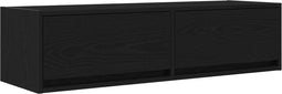 vidaXL - TV-meubel - Zwart - Eiken - 100x31x25,5 - cm - Bewerkt - Hout