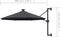 vidaXL - Wandparasol - met - LED's - 300 - cm - antracietkleurig
