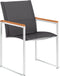 vidaXL - Tuinstoelen - 4 - st - textileen - en - roestvrij - staal - grijs