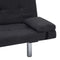 vidaXL - Slaapbank - met - twee - kussens - polyester - donkergrijs