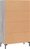 vidaXL - Hoge - kast - 69,5x31x115 - cm - bewerkt - hout - grijs - sonoma - eikenkleurig