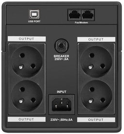 Armac H/1500E/LED - UPS - Line-interactive 1,5 kVA 950 W - Zwart