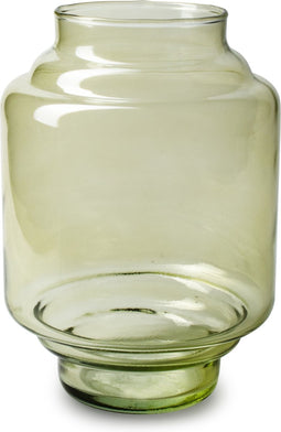 Jodeco Bloemenvaas Lotus - transparant groen - glas - D17 x H25 cm - trap vaas