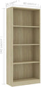 vidaXL - Boekenkast - met - 4 - schappen - 60x24x142 - cm - bewerkt - hout - sonoma - eik