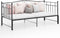 vidaXL - Slaapbankframe - uittrekbaar - metaal - zwart - 90x200 - cm