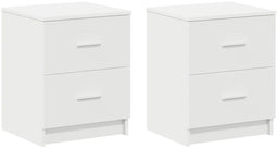 vidaXL - Nachtkastjes - 2 - st - met - 2 - lades - 40x36x50 - cm - wit