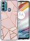 iMoshion Hoesje Geschikt voor Motorola Moto G60 Hoesje Siliconen - iMoshion Design hoesje - Roze / Pink Graphic