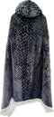 Linnick Flanel Fleece Deken + Hoodie met Capuchon Snake - black/antraciet - 140x200cm - 130x180cm - Plaid