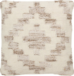 J-Line kussen Etnisch Vierkanten - wol/katoen - creme/beige