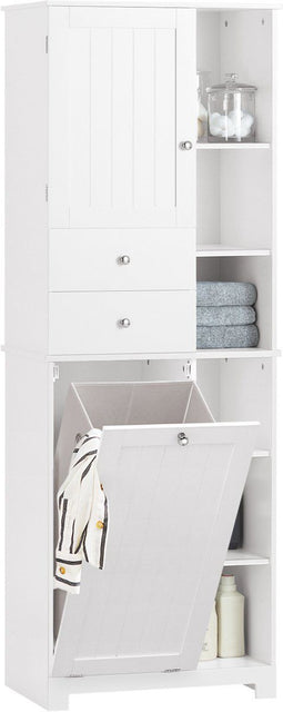 SoBuy BZR104-W - Badkamerkast - 2 Deuren 2 Lades - Wit