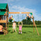 Backyard Discovery Belmont Speeltoestel - Speeltoren met Schommels, Glijbaan, Zandbak en Picknicktafel - Speelhuis met verdieping van hout voor de tuin / buiten