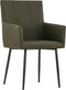 vidaXL - Eetkamerstoelen - 2 - st - met - armleuningen - stof - bruin