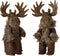 J-Line figuur Eland Staand Stro - textiel - bruin - small - 2 stuks