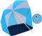 vidaXL - Strandparasol/-tent - 180 - cm - stof - blauw - en - wit