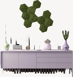 Hexagon wandtegel | Moswand | Licht groen | Zelfklevend | ↑21CM - 24CM
